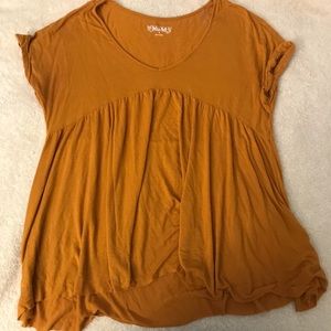 Mustard yellow flowy blouse